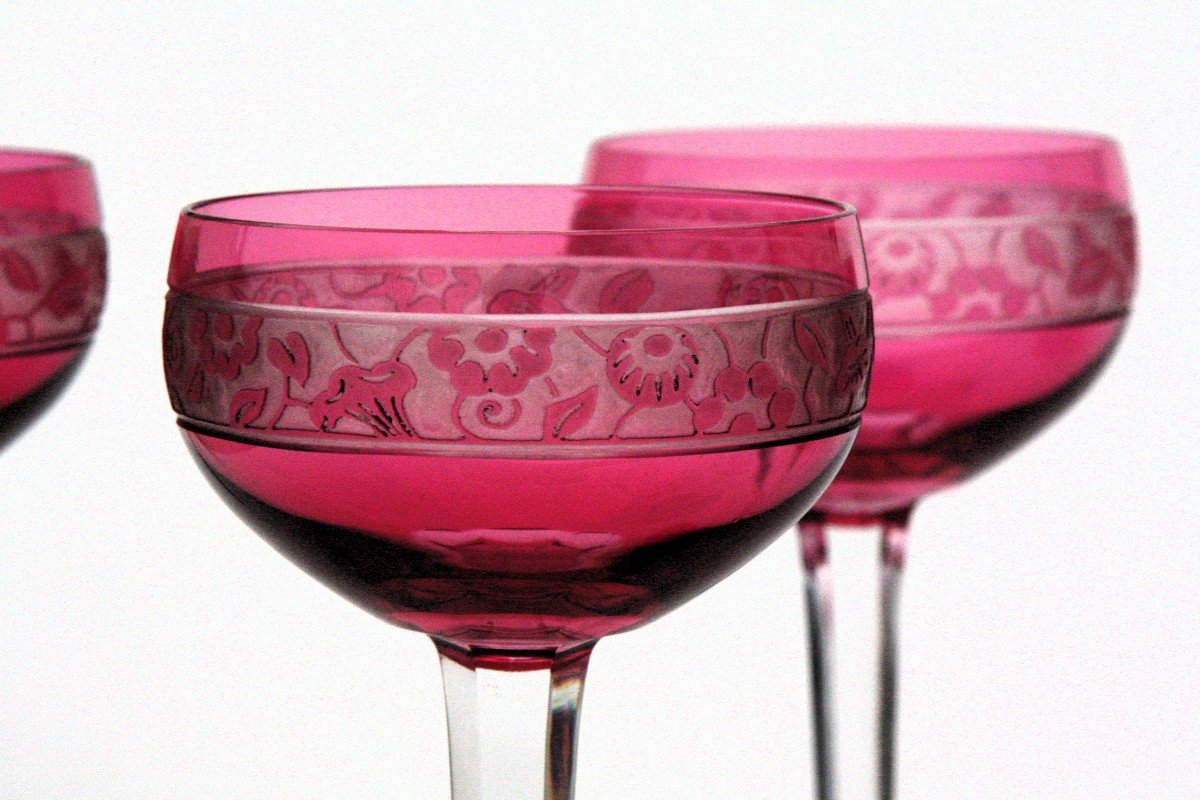 Set Of 6 Roemer Glasses From Cristallerie De Nancy-photo-7