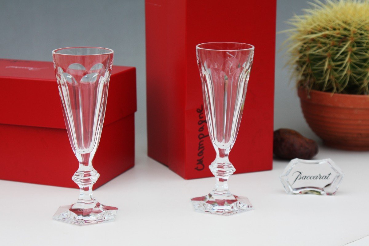 Set De 2 Flûtes à Champagne En Cristal De Baccarat Modèle Harcourt-photo-2