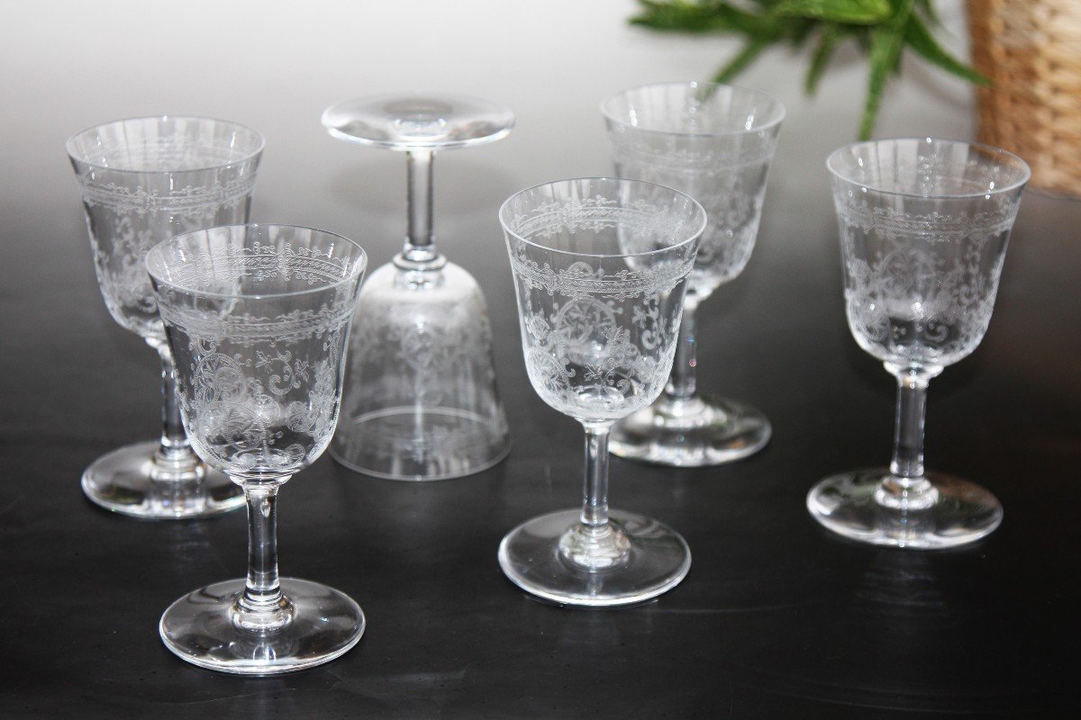 Set de 6 verres à vin n°4 en cristal de Baccarat modèle Lafayette-photo-1