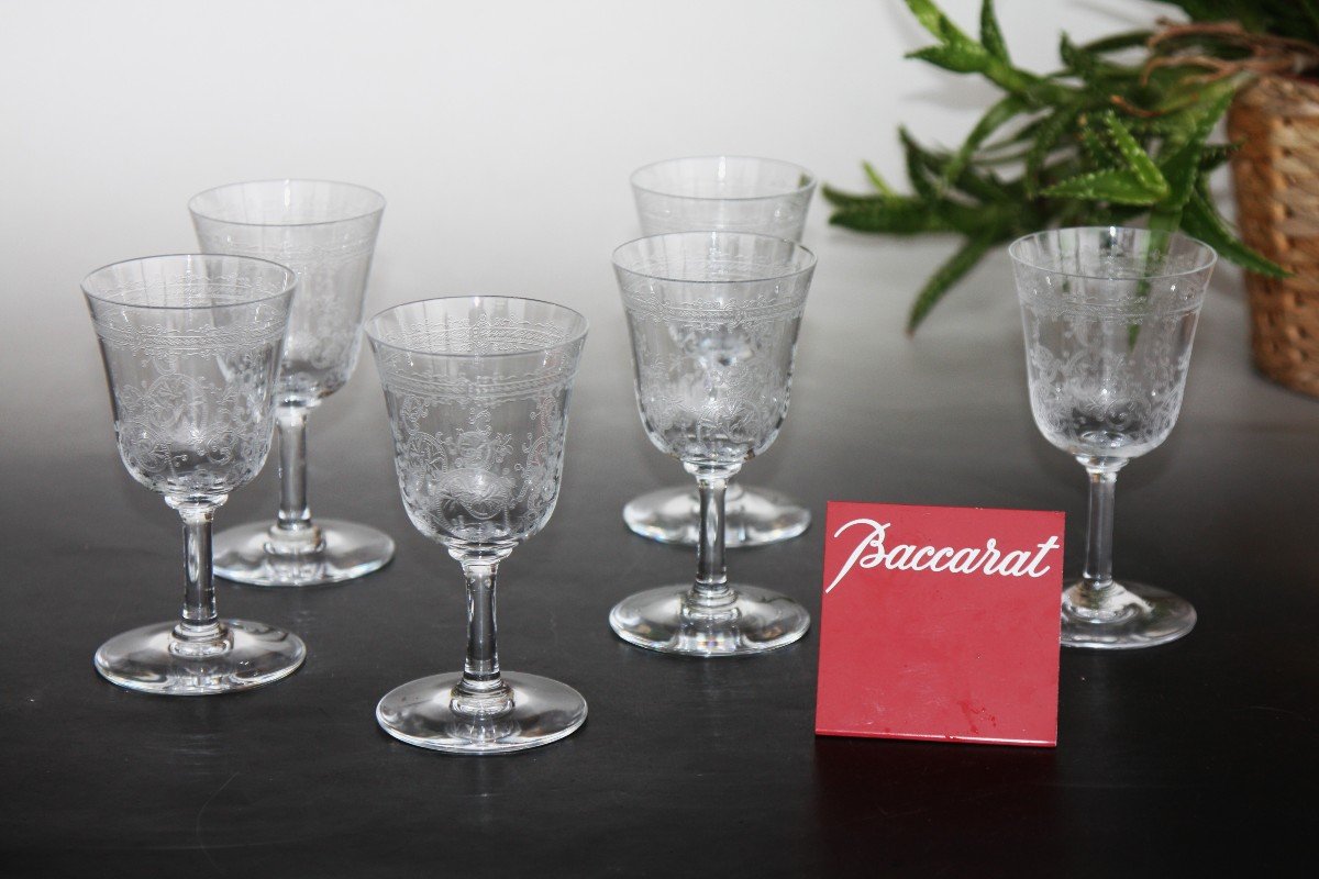 Set de 6 verres à vin n°4 en cristal de Baccarat modèle Lafayette