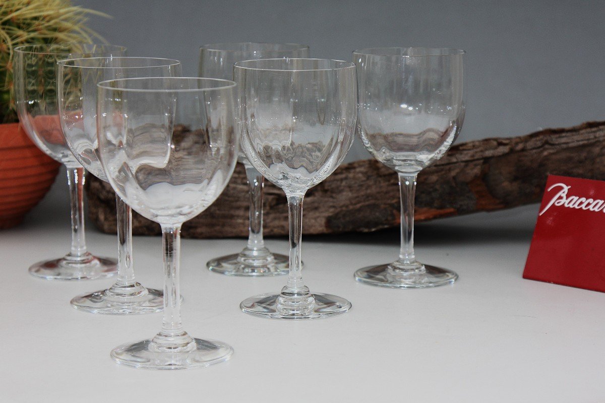 Set De 6 Verres à Vin N°3 En Cristal De Baccarat Modèle Montaigne Optic-photo-3