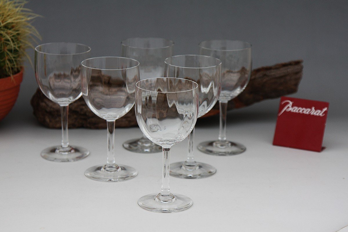 Set De 6 Verres à Vin N°3 En Cristal De Baccarat Modèle Montaigne Optic