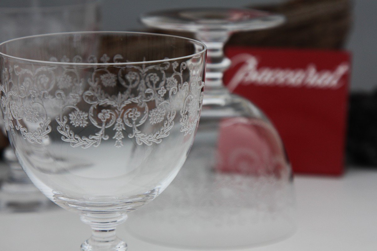 Set Of 6 Baccarat Crystal Burgundy Wine Glasses, Camilla Model-photo-2