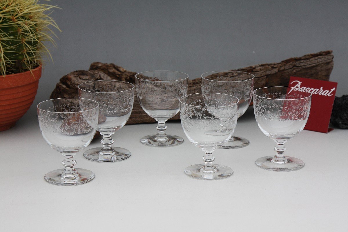 Set De 6 Verres à Vin N°4 En Cristal De Baccarat Modèle Camilla