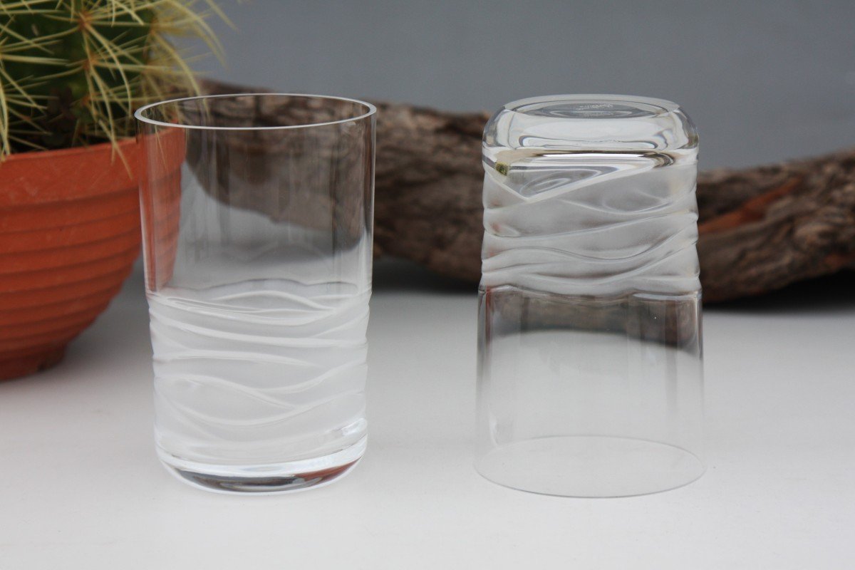 Set De 3 Verres à Whisky En Cristal De Lalique, Modèle Caryota 11 Cm-photo-2