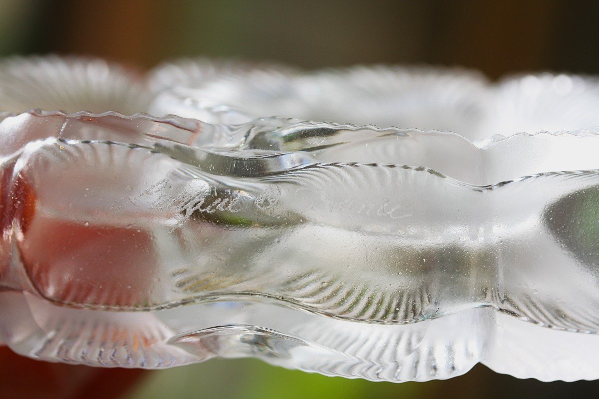 Flacon à Parfum En Cristal De Lalique, Modèle Deux Fleurs-photo-3