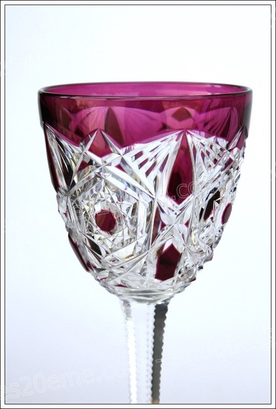 Verre à Vin Du Rhin En Cristal De Baccarat, Modèle Lagny Violet-photo-2