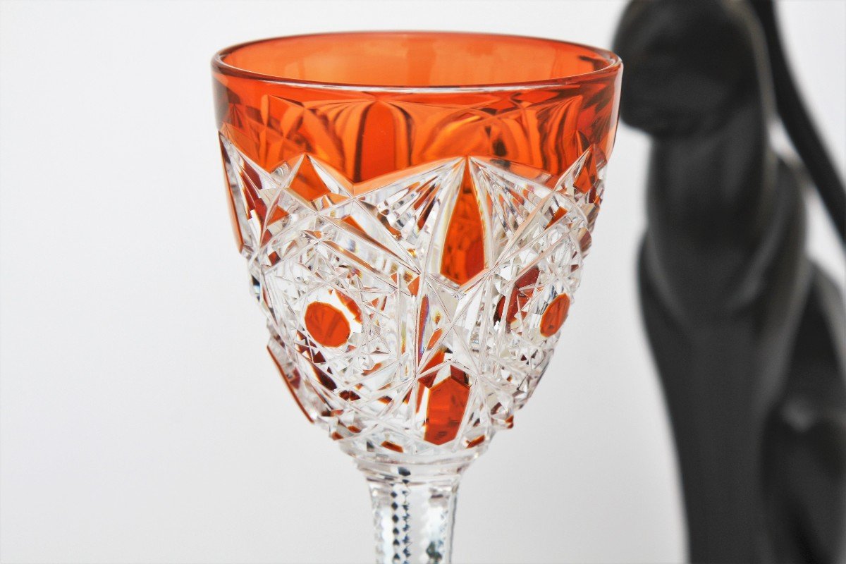 Verre à Vin Du Rhin En Cristal De Baccarat, Modèle Lagny, Orange-photo-2