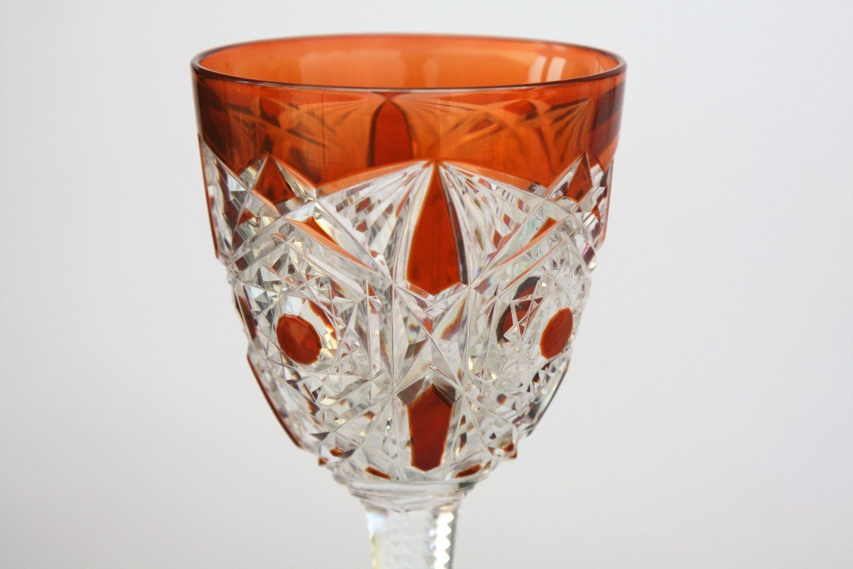 Verre à Vin Du Rhin En Cristal De Baccarat, Modèle Lagny, Orange-photo-1