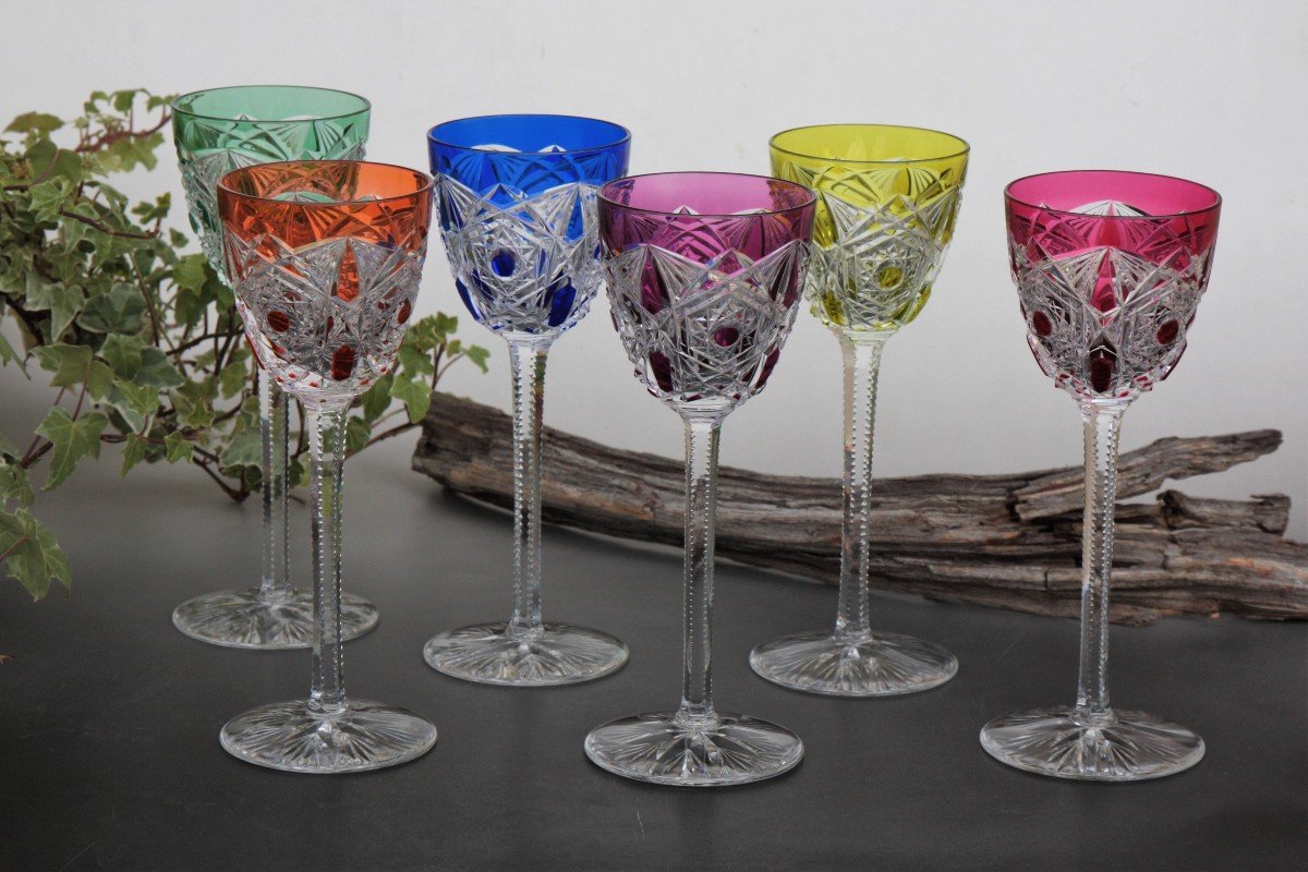 Set De 6 Verres à Vin Du Rhin En Cristal De Baccarat Modèle Lagny-photo-1