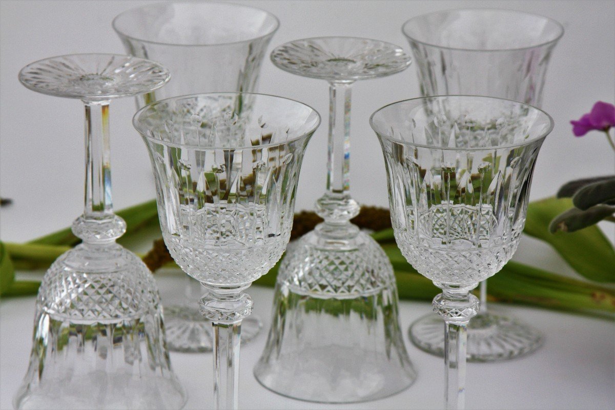 Set Of 6 Water Glasses In Saint Louis Crystal, Tommy Model-photo-3