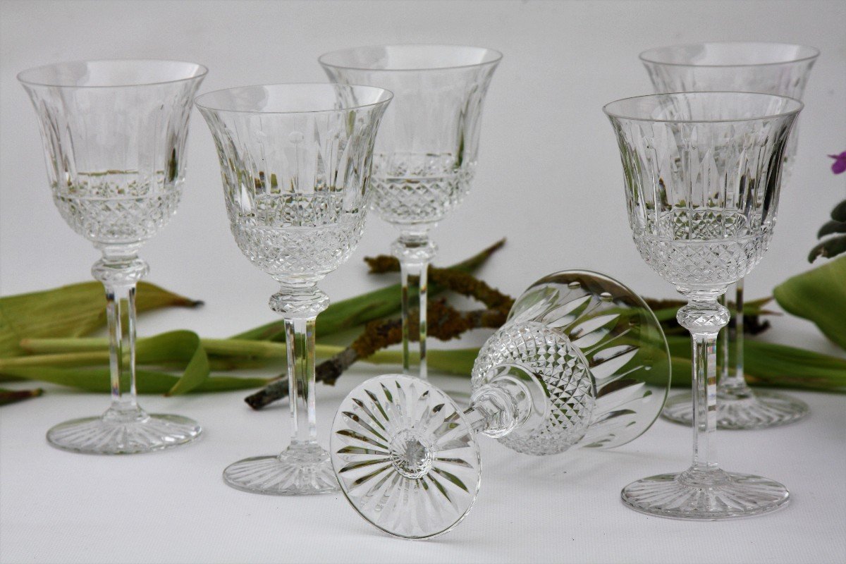 Set Of 6 Water Glasses In Saint Louis Crystal, Tommy Model-photo-1