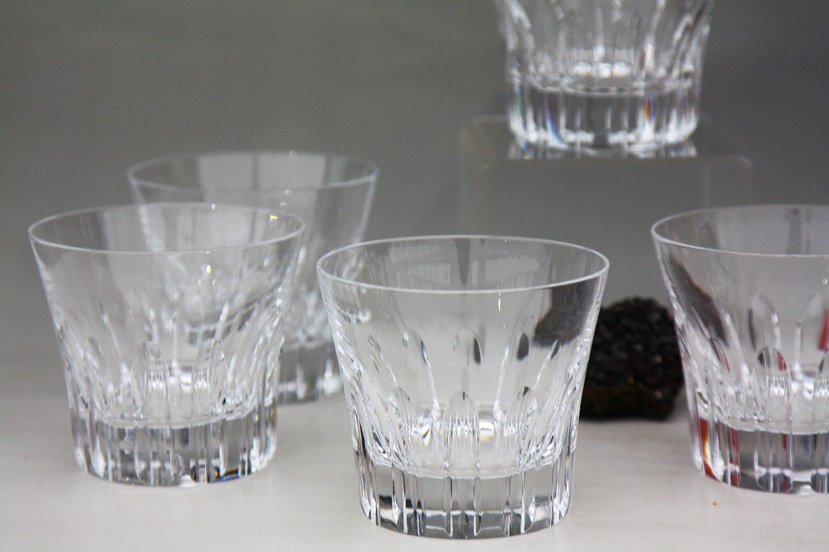 Set Of 6 Whiskey Glasses Baccarat Crystal, Etna Model-photo-2