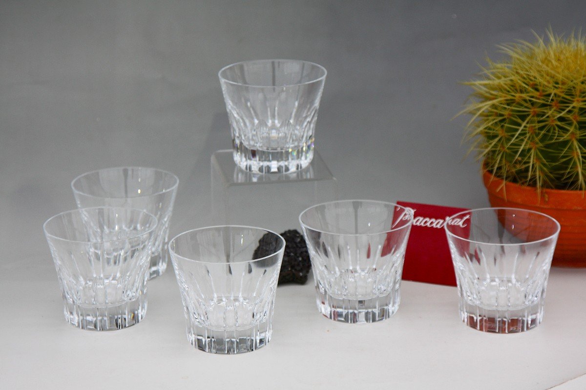 Set Of 6 Whiskey Glasses Baccarat Crystal, Etna Model