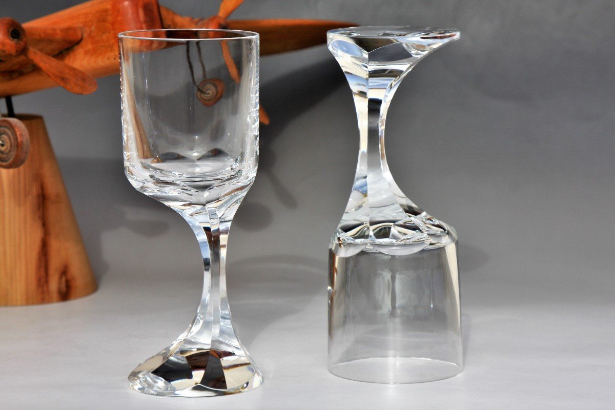 Set Of 2 Water Glasses In Baccarat Crystal, Narcisse Model-photo-2