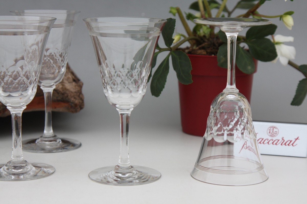 Set De 8 Verres à Vin N°3 En Cristal De Baccarat Modèle Bizerte-photo-2