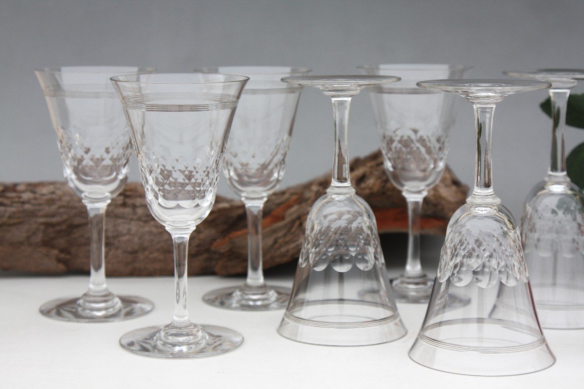 Set De 8 Verres à Vin N°3 En Cristal De Baccarat Modèle Bizerte-photo-4