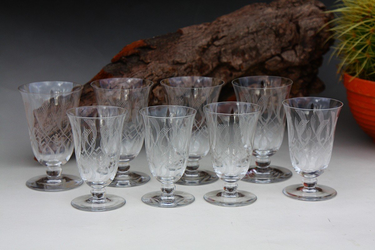 Set Of 8 Baccarat Glasses, Wine And Aperitif-photo-3