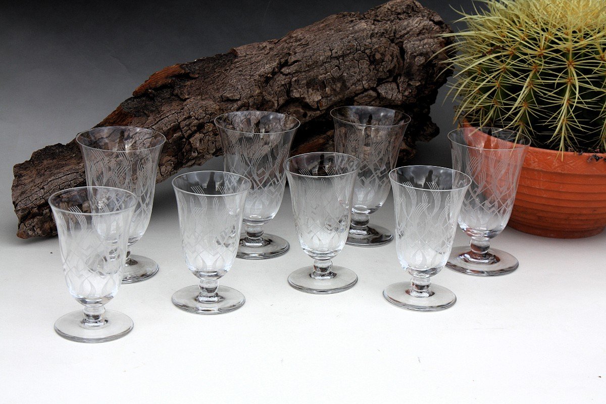 Set Of 8 Baccarat Glasses, Wine And Aperitif