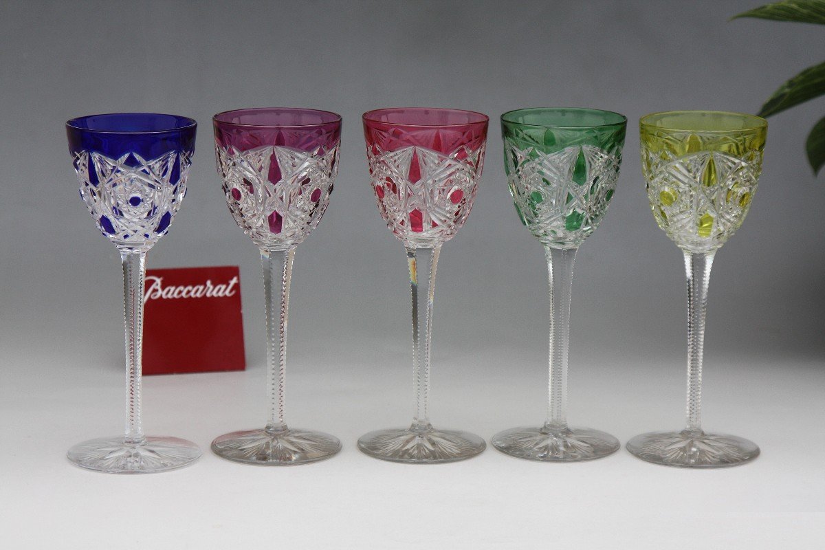 Set Of 5 Baccarat Lagny Roemer Glasses