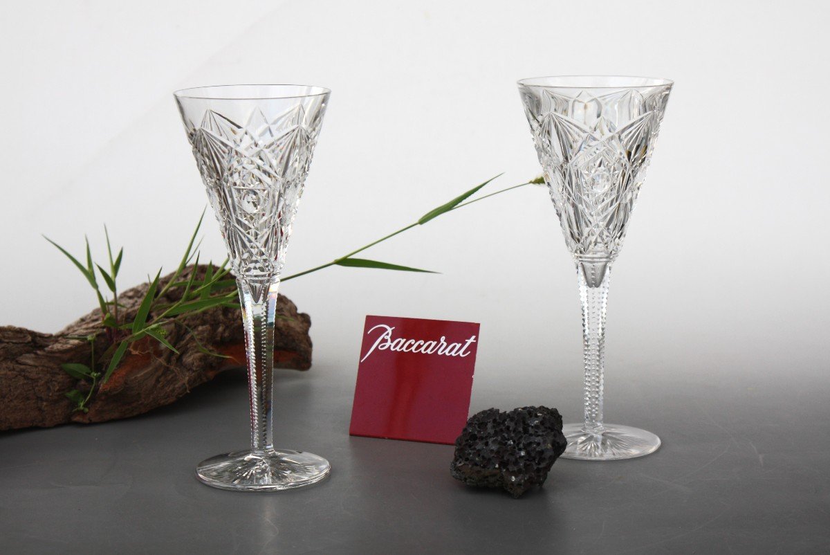 Set De 2 Flûtes à Cocktail Cristal De Baccarat Modèle Lagny