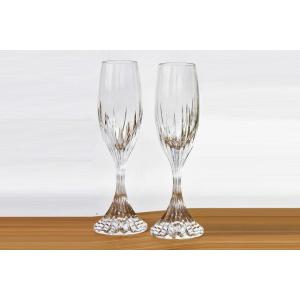 Set Of 2 Champagne Flutes In Baccarat Crystal, Massena Model