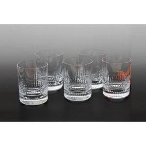 Set Of 5 Whisky Glasses In Baccarat Crystal, Nancy Model