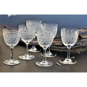 Set De 6 Verres à Porto En Cristal De Baccarat, Modèle Combourg