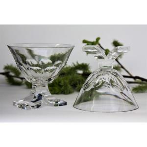 Set Of 2 Art Deco Water Glasses In Baccarat Crystal, Saint-hubert Model