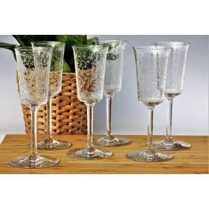 Set De 6 Verres à Vin En Cristal De Baccarat, Modèle Leillah