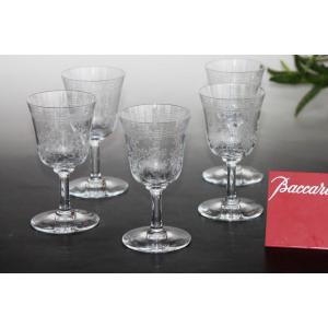 Set Of 5 Bordeaux Wine Glasses In Baccarat Crystal, Lafayette Model