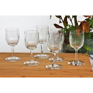 Set De 6 Verres à Vin N°4 Cristal Baccarat Nancy