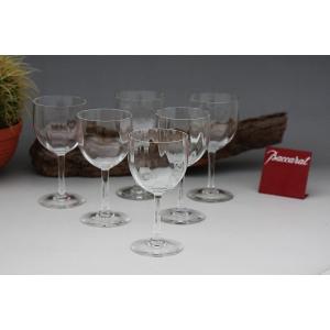 Set De 6 Verres à Vin N°3 En Cristal De Baccarat Modèle Montaigne Optic