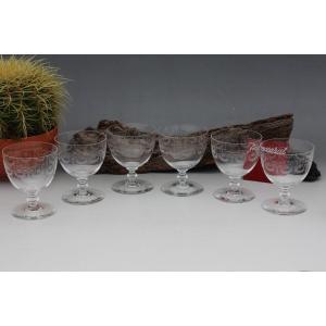 Set De 6 Verres à Vin N°3 En Cristal De Baccarat Modèle Camilla