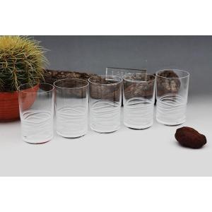 Set De 5 Verres à Whisky En Cristal De Lalique Modèle Caryota 11,7 Cm