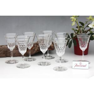 Set De 8 Verres à Vin N°3 En Cristal De Baccarat Modèle Bizerte