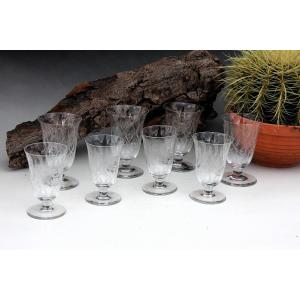 Set De 8 Verres Baccarat, Vin Et Apéritif