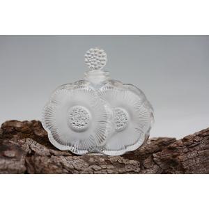 Lalique Crystal Perfume Bottle, Two Flowers Model