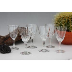 Set Of 6 Wine Glasses Cristallerie De Nancy