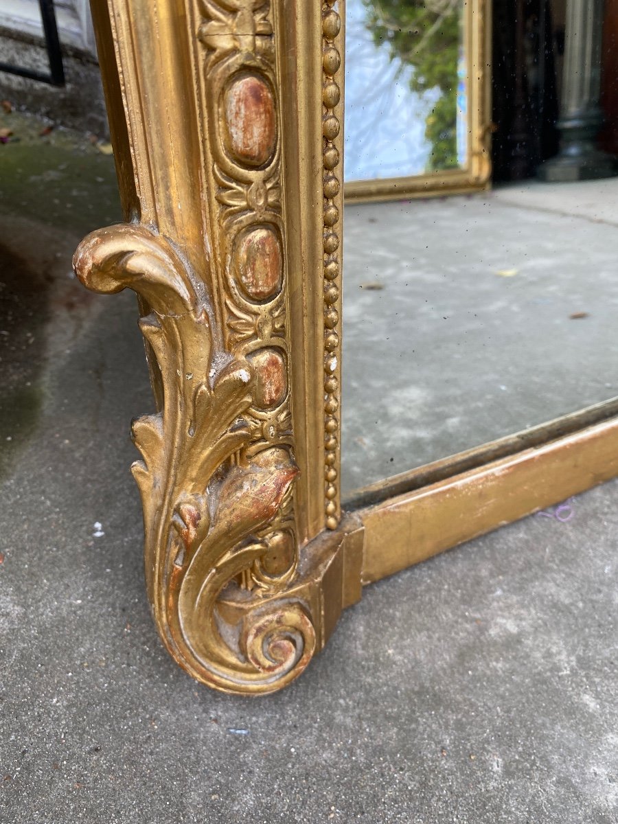 Large Louis XV Style Fronton Mirror, Napoleon III Period -photo-3