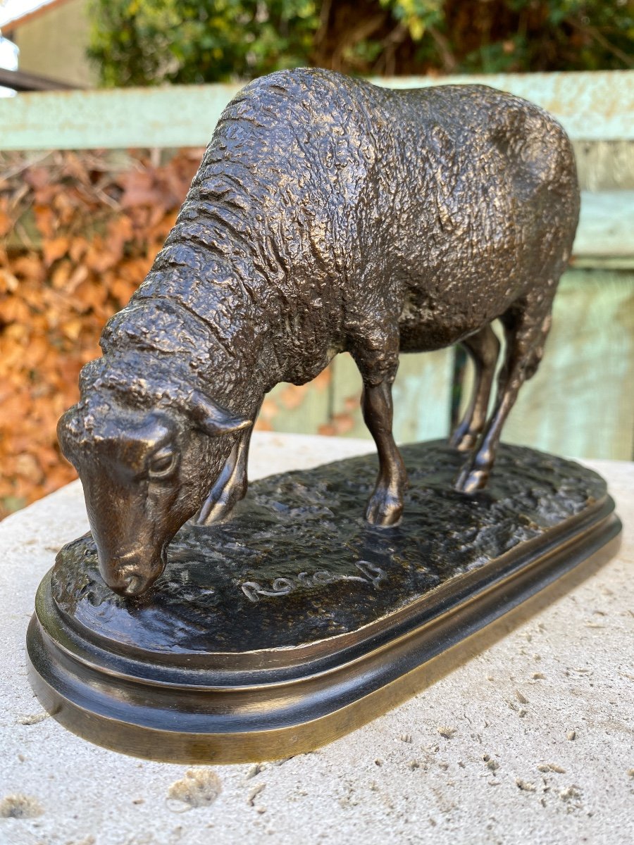 19th Century Bronze Grazing Sheep Signed Rosa Bonheur 