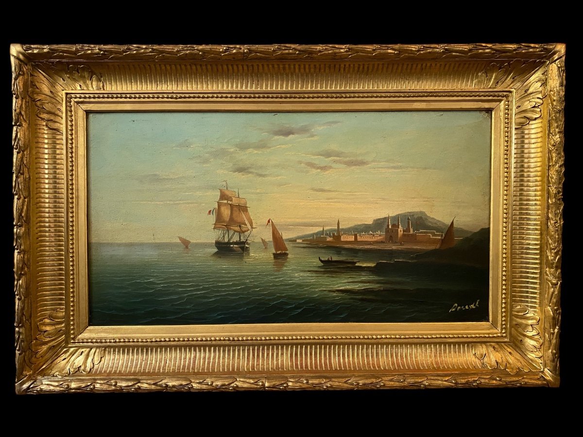 Pair Of 19th Century Marines, Signed Orientalist Oil On Canvas, Gilded Frames…-photo-2