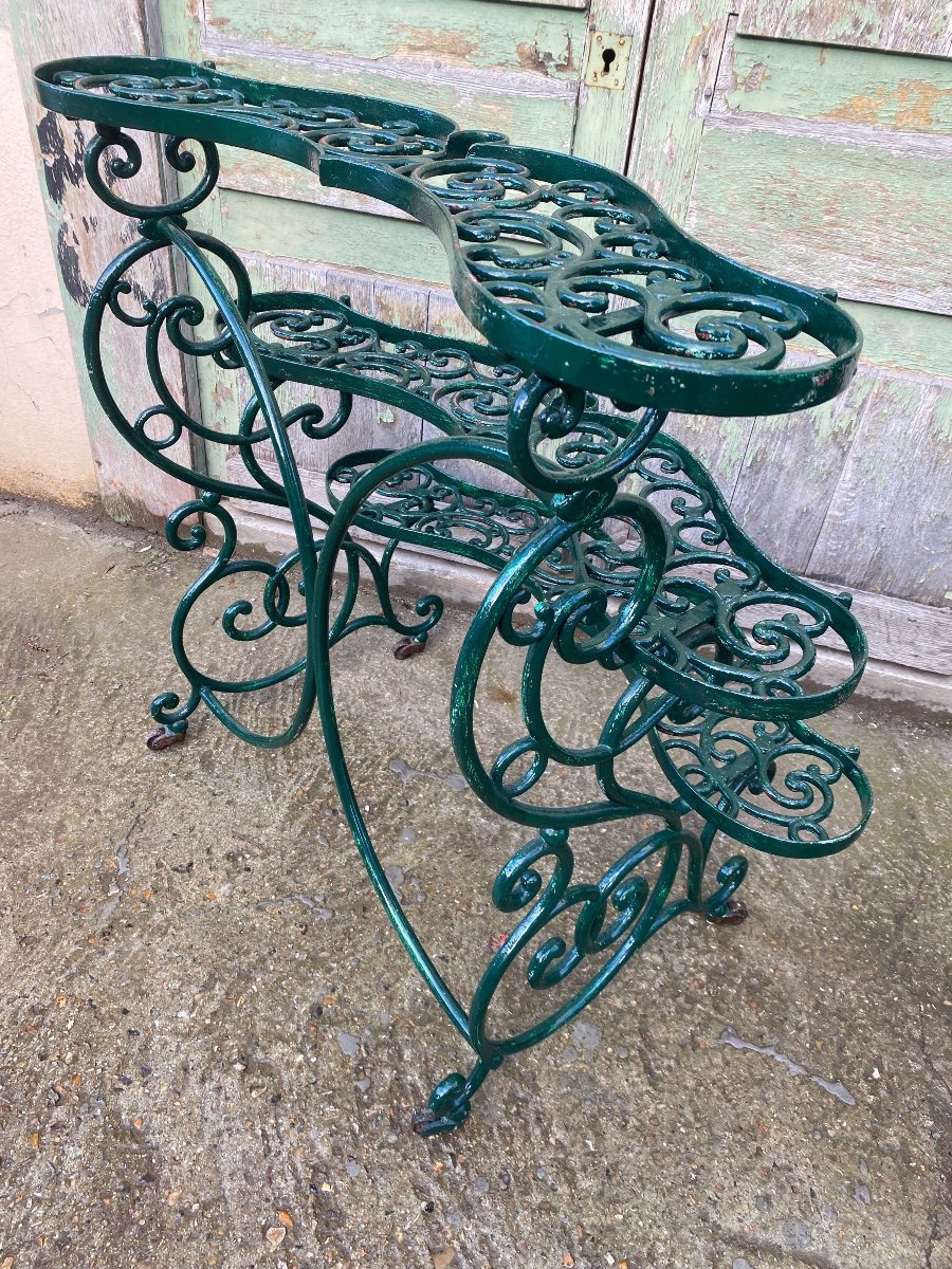 Porte Fleurs / étagère De Jardin En Fonte à Volutes , D’époque Napoléon III -photo-3