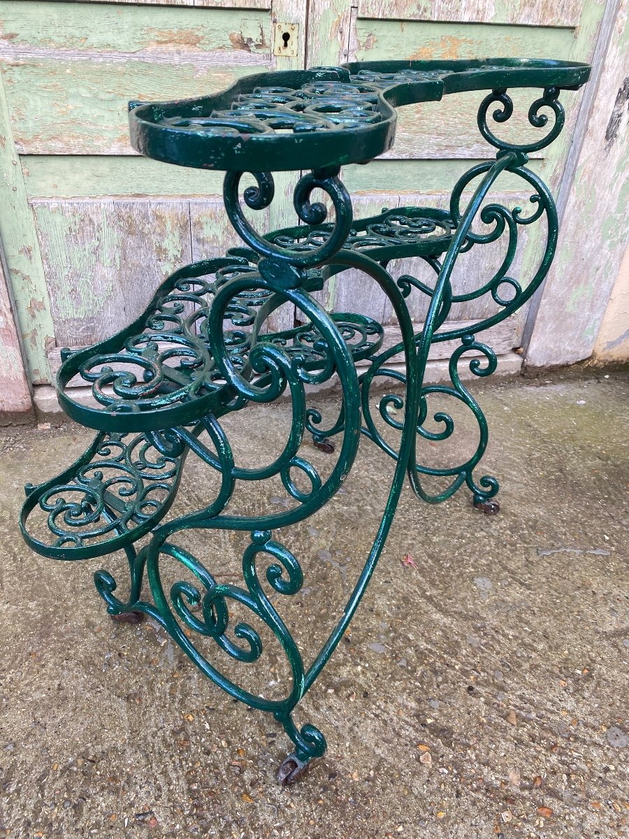 Porte Fleurs / étagère De Jardin En Fonte à Volutes , D’époque Napoléon III -photo-5