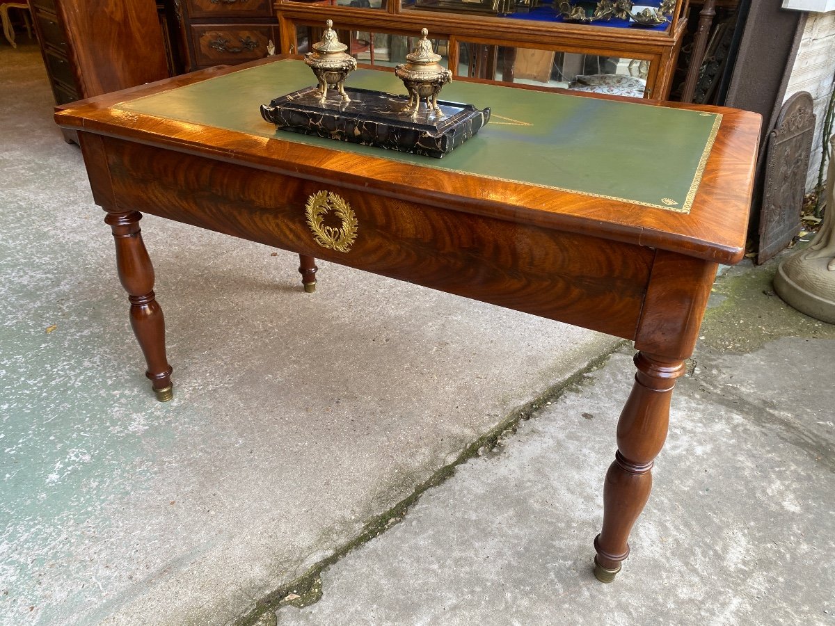 19th Century Restoration Period Mahogany Desk, Jacob Legs-photo-4