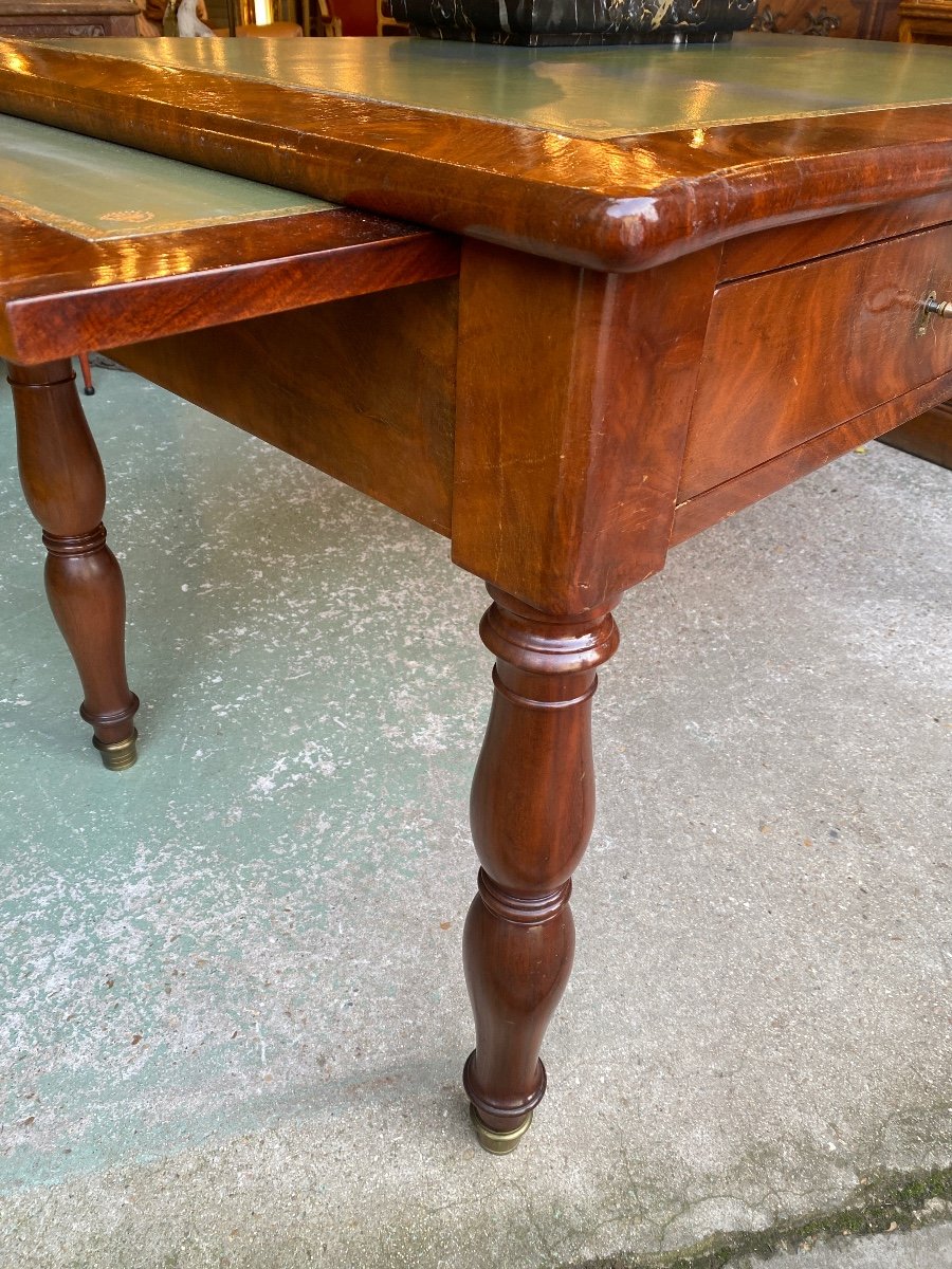 19th Century Restoration Period Mahogany Desk, Jacob Legs-photo-3