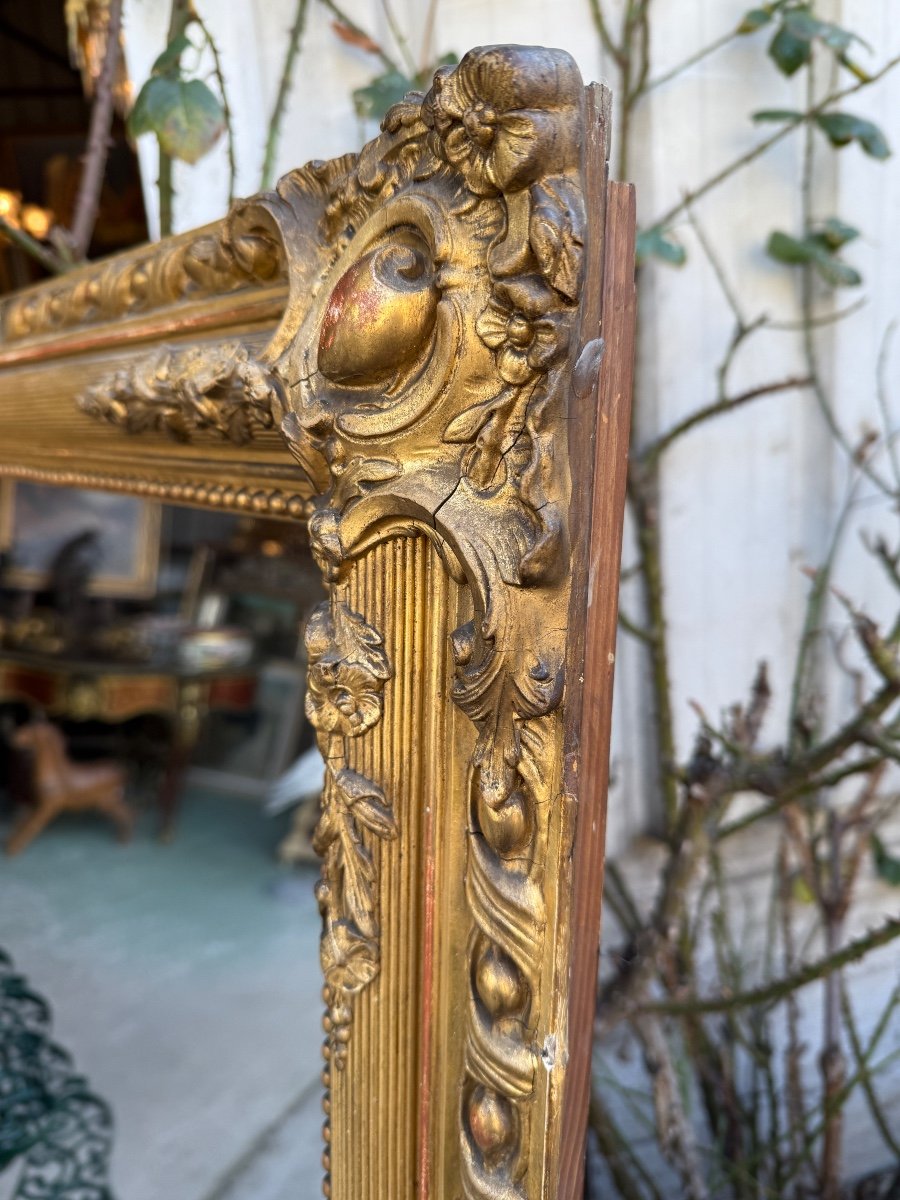 Rectangular Gilded Mirror, Mercury Glass, Mid-19th Century -photo-3