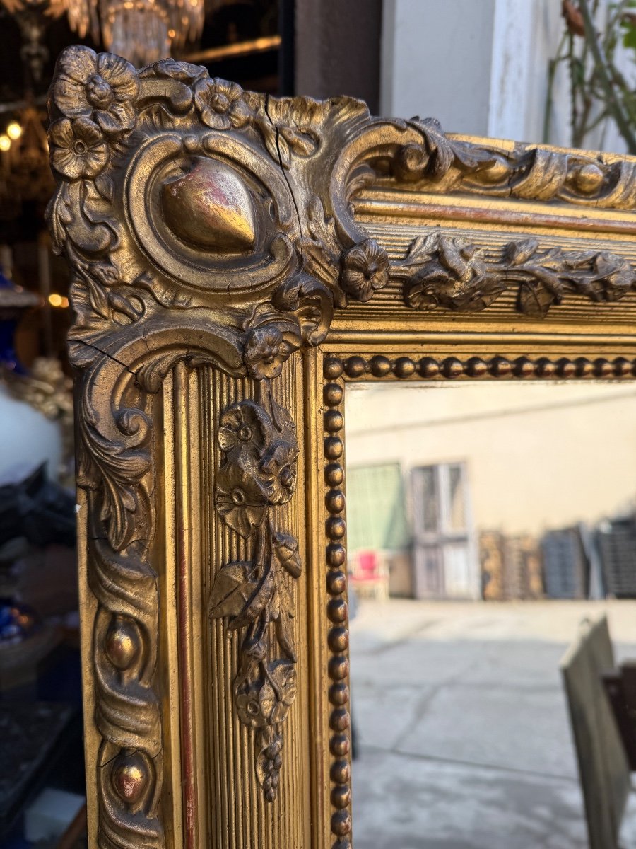 Rectangular Gilded Mirror, Mercury Glass, Mid-19th Century -photo-4