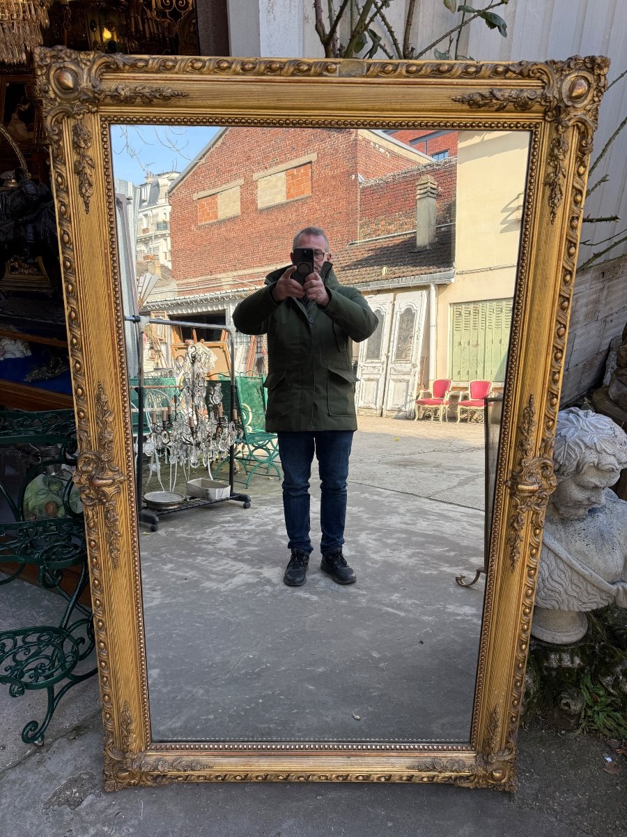 Rectangular Gilded Mirror, Mercury Glass, Mid-19th Century -photo-1