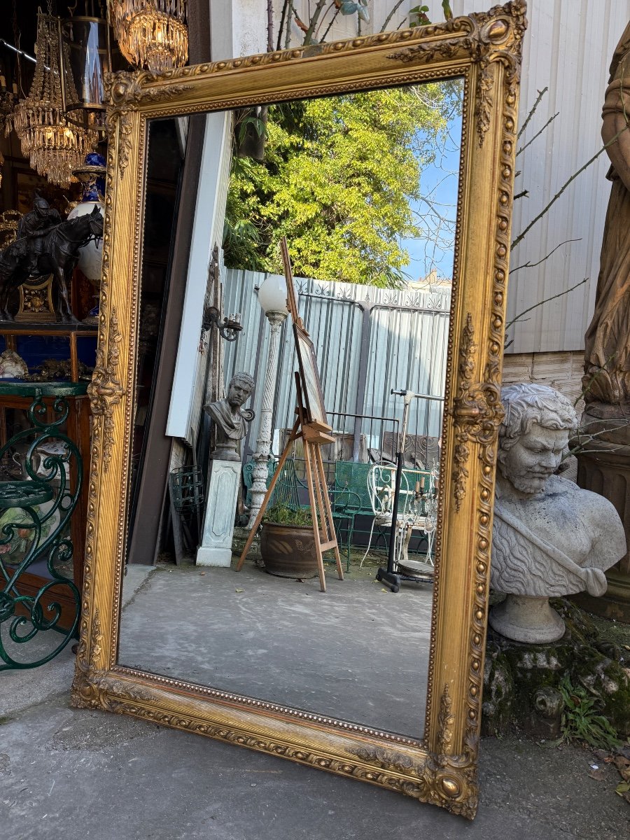 Rectangular Gilded Mirror, Mercury Glass, Mid-19th Century -photo-2